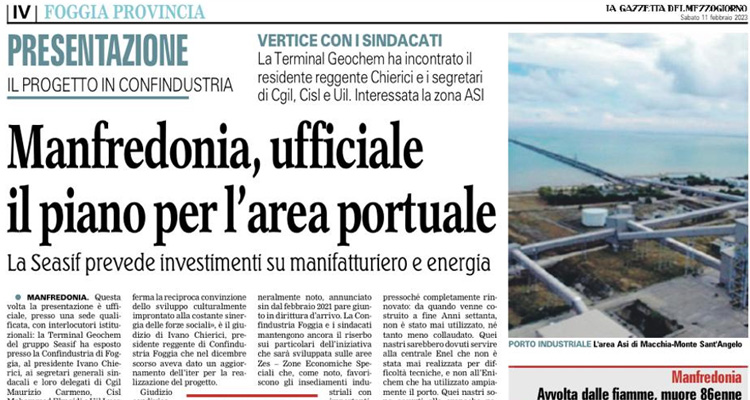 Manfredonia, the plan for the port area is official